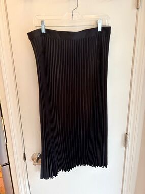 Talbots Black Pleated Midi Skirt